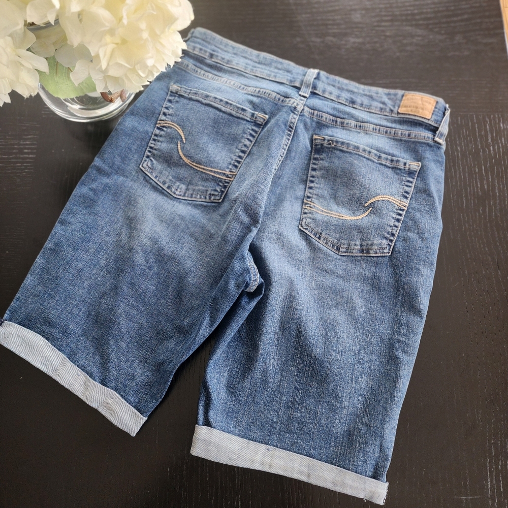Levi Strauss Denim Mid-Rise Bermuda Shorts Boat Coastal Casual Classic Sz 12 EUC - Picture 2 of 14